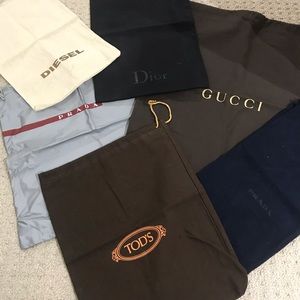 Various designer dust bags